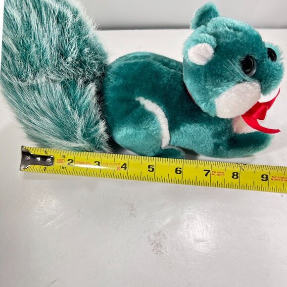 Vtg Applause Teal Green Squirrel Plush Fir Tree Star on Tail 1986 Stuffed Toy - Picture 7 of 13